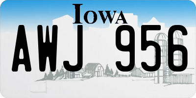 IA license plate AWJ956
