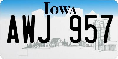 IA license plate AWJ957