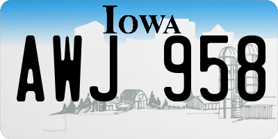 IA license plate AWJ958