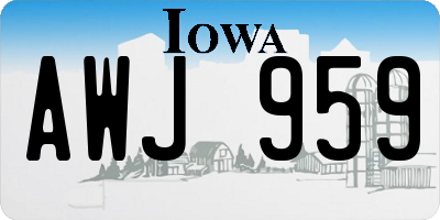 IA license plate AWJ959