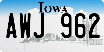 IA license plate AWJ962