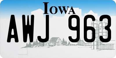 IA license plate AWJ963