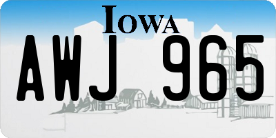 IA license plate AWJ965
