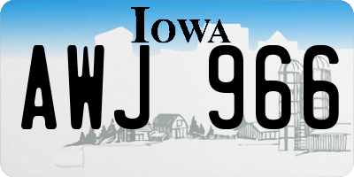 IA license plate AWJ966