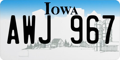 IA license plate AWJ967