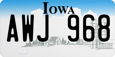 IA license plate AWJ968
