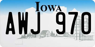 IA license plate AWJ970
