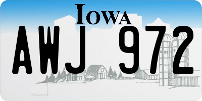 IA license plate AWJ972