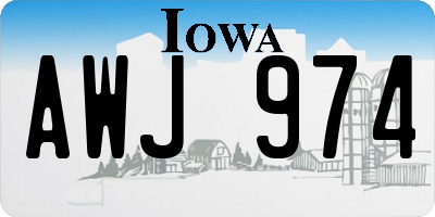 IA license plate AWJ974