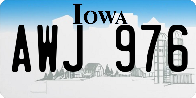 IA license plate AWJ976