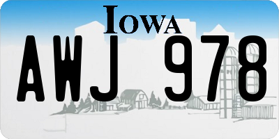 IA license plate AWJ978