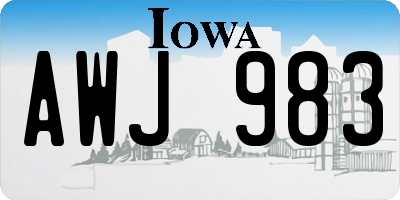 IA license plate AWJ983