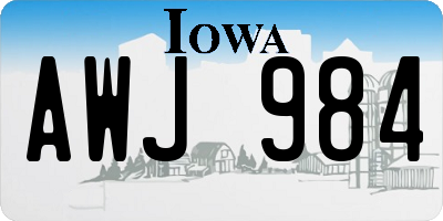 IA license plate AWJ984