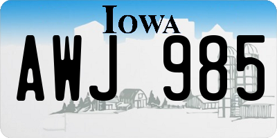 IA license plate AWJ985