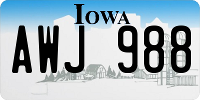 IA license plate AWJ988