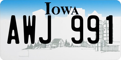 IA license plate AWJ991