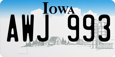 IA license plate AWJ993