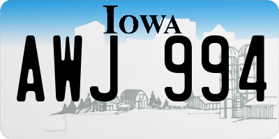 IA license plate AWJ994
