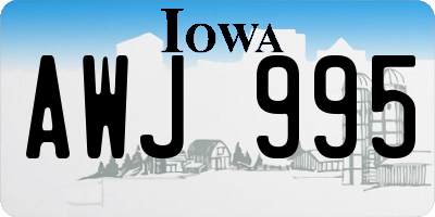 IA license plate AWJ995