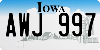 IA license plate AWJ997