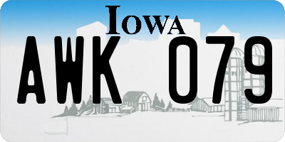 IA license plate AWK079