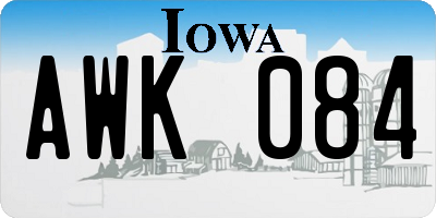 IA license plate AWK084