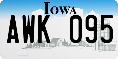 IA license plate AWK095