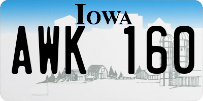IA license plate AWK160