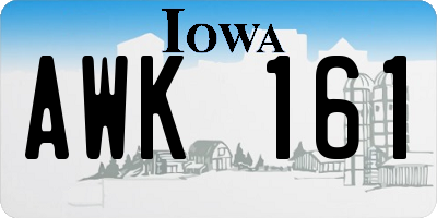 IA license plate AWK161