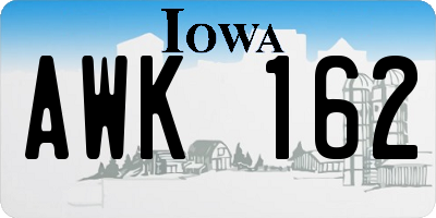 IA license plate AWK162