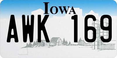 IA license plate AWK169