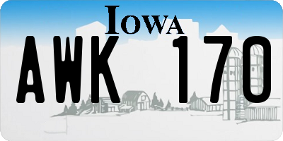 IA license plate AWK170