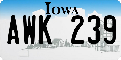 IA license plate AWK239