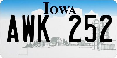 IA license plate AWK252