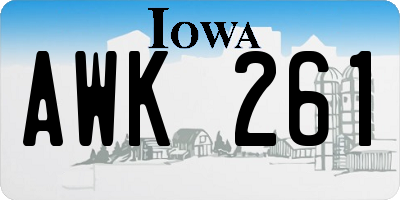 IA license plate AWK261