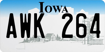 IA license plate AWK264