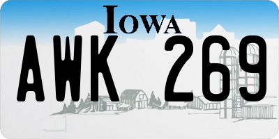 IA license plate AWK269
