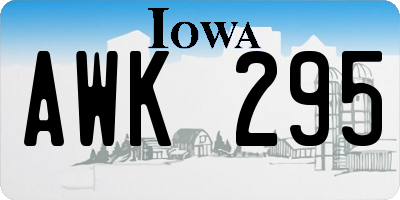IA license plate AWK295