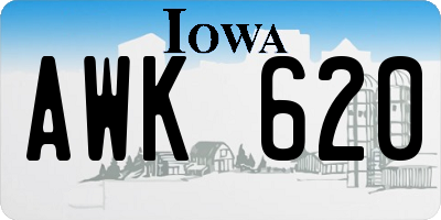 IA license plate AWK620