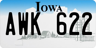 IA license plate AWK622