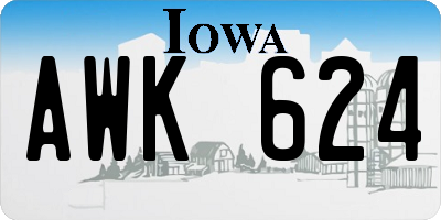 IA license plate AWK624