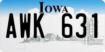IA license plate AWK631