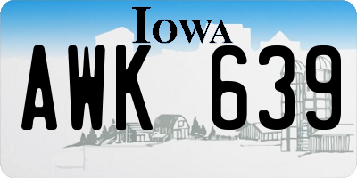 IA license plate AWK639