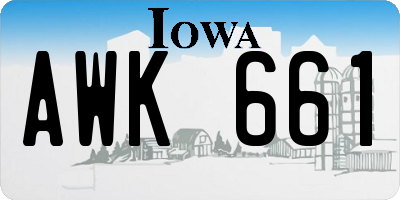 IA license plate AWK661