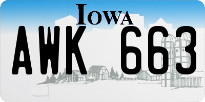 IA license plate AWK663