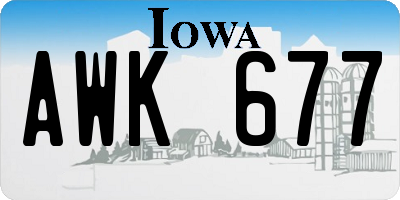 IA license plate AWK677