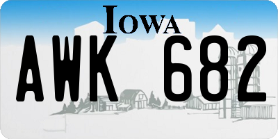 IA license plate AWK682