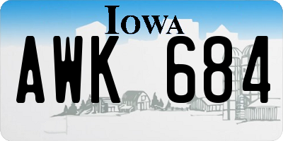 IA license plate AWK684