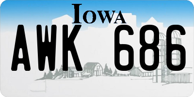 IA license plate AWK686
