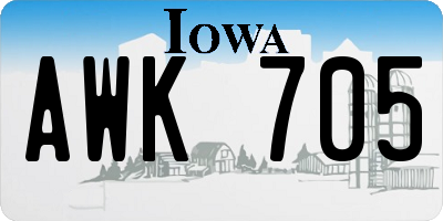 IA license plate AWK705